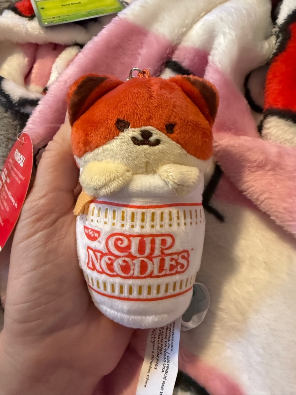 Cup Noodles Plush Keychain - Kawaii Fox in Orange